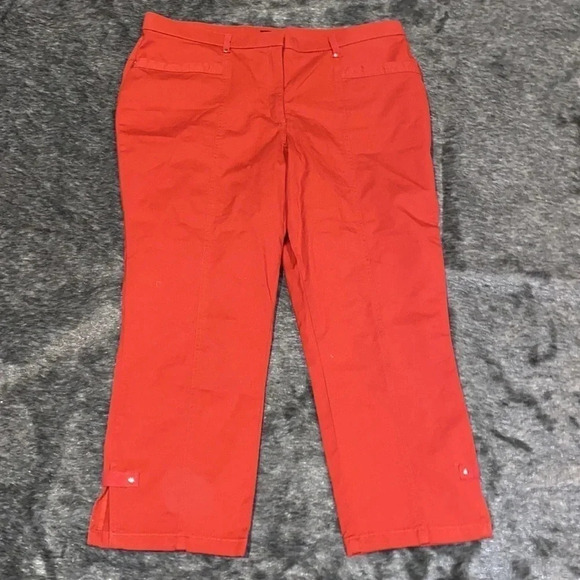 🎉❤️HP🎉⭐️Haggar burnt orange red capri Dress pants Petite  16 - Picture 10 of 15